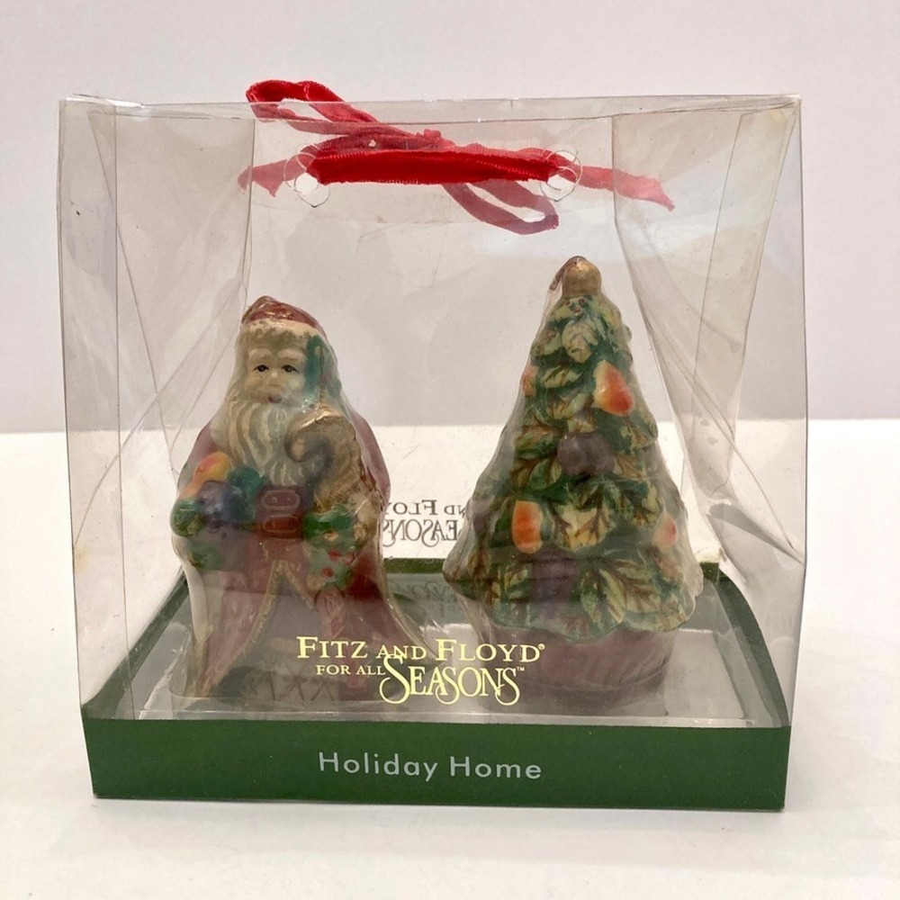 Fitz & Floyd‎ 2003 Holiday Home Santa Tree Christmas Candles Unused Sealed